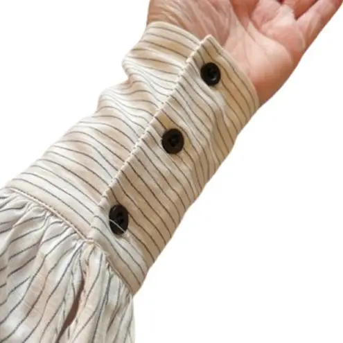 Saylor Ruffled Shirt Dress Puff Sleeve Small