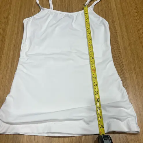 Maidenform Sleek White Shaping Tank Top Cami Size Large Stretch Nylon Spandex