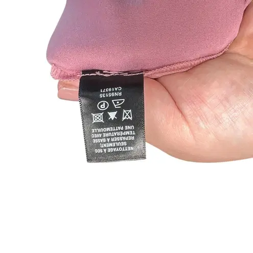 Lafayette 148 New York Pink Rosette Caddie Finesse Crepe Shift Dress Size Medium