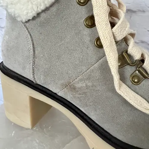 NEW Grey Sherpa Boots Gray Size 6.5