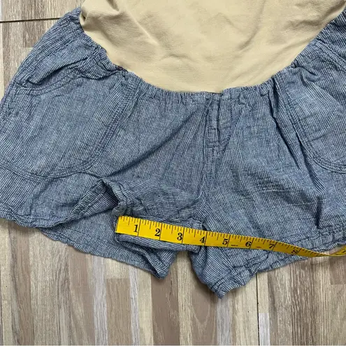 Motherhood Maternity Cotton Blue Shorts with Tummy Panel, Size Large