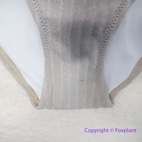 Solid & Striped New! The Tenley metallic ribbed bikini string bottom, size XL