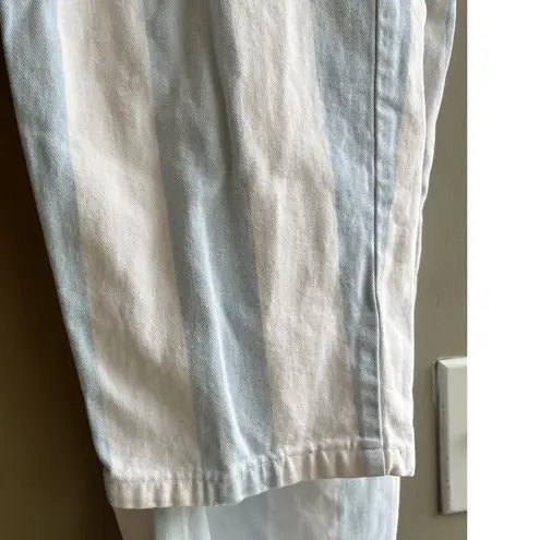 Vintage Gitano Striped High Waist Denim Pants Elastic Waistband Casual Jeans 16 Blue