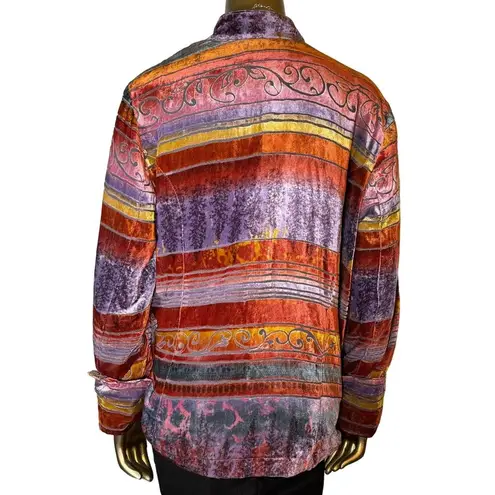 Coldwater Creek Vintage Jacket Women's Velour Western Hippie Boho 90s Large