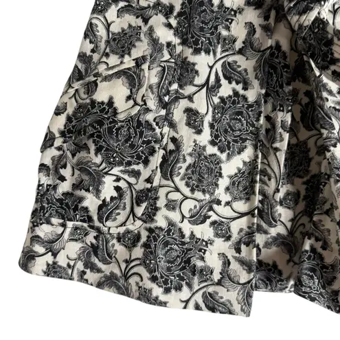 Zimmermann Zimmerman Linen Black White Floral Print Tie Waist A-Line Mini Skirt Size 4