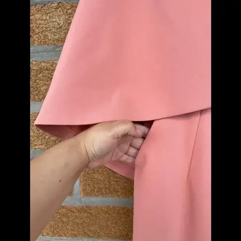 Lavish Lice LAVISH ALICE One-shoulder Cape-detail Crepe Jumpsuit In Coral size 2