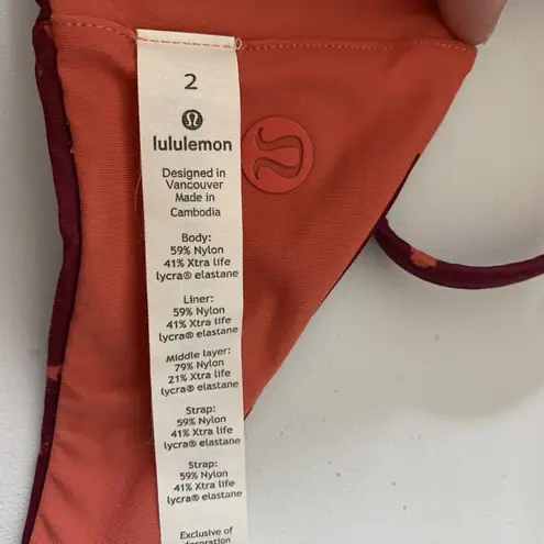 Lululemon Hawaiian Bandeau Halter Bikini Top Swim Tie Back Women’s Sz 2 Rip Tag