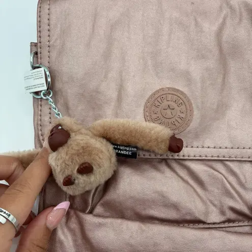 Kipling KI0954 Alexis Crossbody Bag Metallic Rose Gold Shoulder Bag Monkey Charm