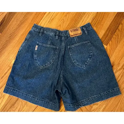 Vintage Blue Gitano Womens  Denim High Waisted Mom Walking Bermuda Shorts Size 14