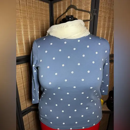 Christopher & Banks Christoper & Banks 3/4 Slv. Cornflower Bl. Tee with White Sand Dollar Print