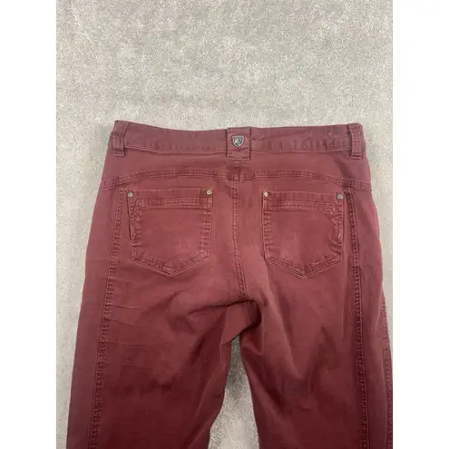 Kuhl Legendary Pants Womens Sz 8 Maroon Red Slim Stretch Cotton *