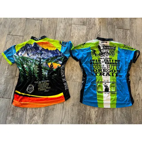 Crave Cycling Jerseys Womens Large Bike Short Sleeve Wyoming Race Jersey 2 pc