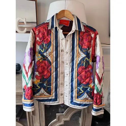 La DoubleJ Edie Jacket Taormina Placée Ivory in Twill Size Small Red