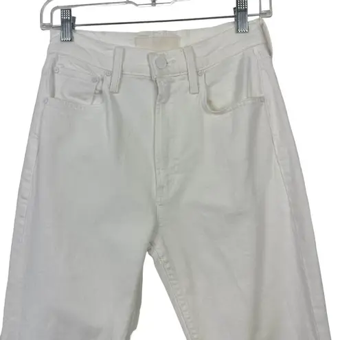 NWOT MOTHER High Waisted Rider Skimp Jeans Women's Size 25 White Cotton Blend