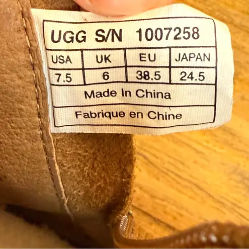 UGG Volta Ankle Boot Brown Suede Western Booties Buckles Block Heel Size 7