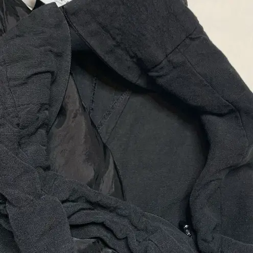 Akris Punto Black High Rise Shorts Womens Sz 2 US Pockets Belt Loops Linen Blend