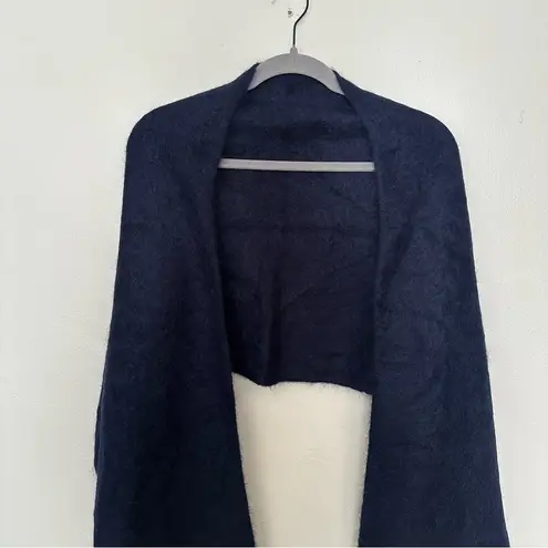 Soft Goat Brushed Alpaca Blend Wool Scarf Wrap Navy Blue