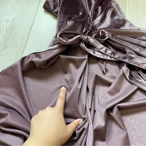 Rokoko Velvet Wrap Midi Dress Purple (Medium) cocktail party holiday