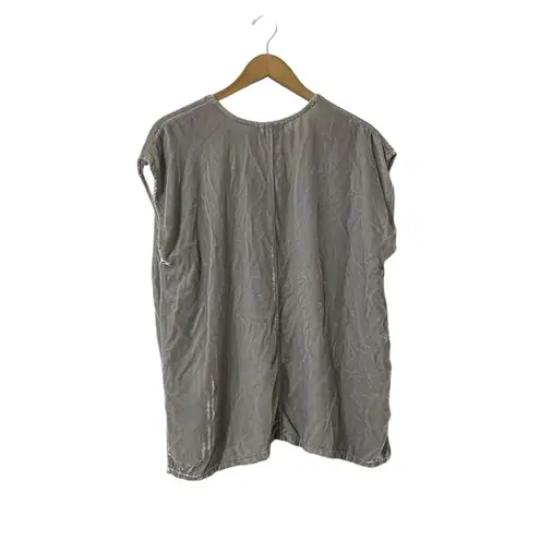 CP Shades  Sol Gray Velvet Short Sleeve Top Tunic Shirt