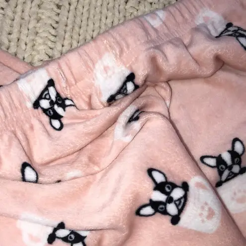 Como vintage pink soft pajama pants size large dog puppy print