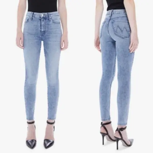 MOTHER Denim The Looker Ankle Fray Skinny Cigarette Jeans Twice Shy Light Wash Blue Size 30