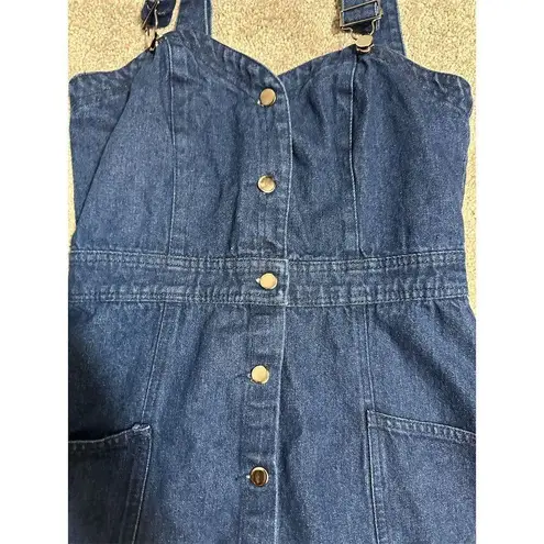 Lulus Women's Sleeveless Blue Denim Button