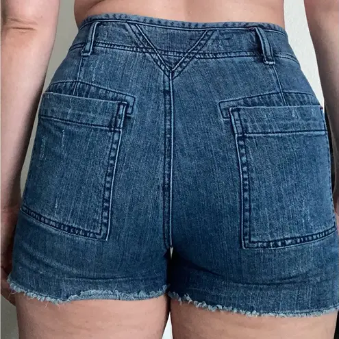 Pilcro and the Letterpress Anthropologie The Wanderer Denim Button Up Shorts 29