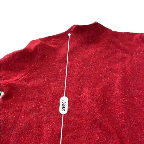 Christopher & Banks CJ BANKS Red Metallic CHRISTMAS mock neck Women's Sweater Size PLUS 1X