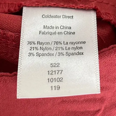Coldwater Creek Women's Pull On Pants Straight Elastic Waistband Red Size 10