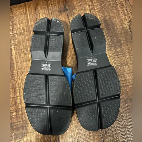 Alice in the Eye Freya Flatform Slides Azure Blue/Black Size 9 Blue