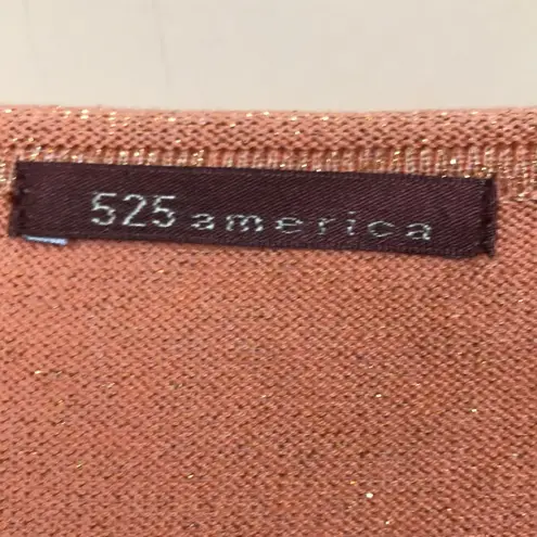 525 America Women’s Orange Gold Metallic Lurex Tie Front Cropped Top Sample