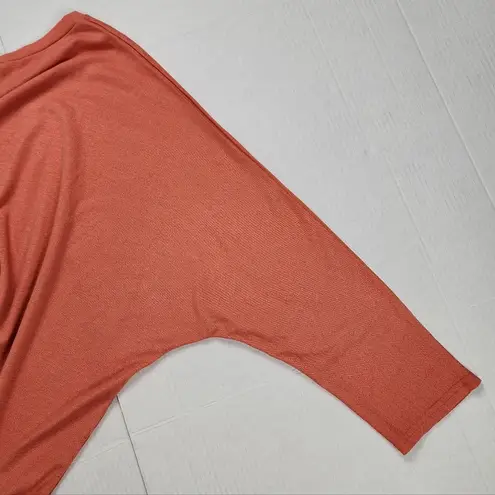 Zanzea Collection Coral Orange Tunic Top 3/4 Sleeve Hi Low Hem Size XXXXL