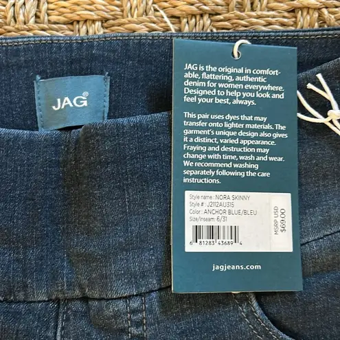 Jag jeans JAG Women's Nora Mid Rise Skinny Pull-on Jeans, Blue, Size 6/31 inseam, NWT