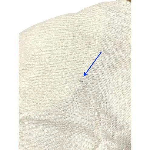 MINE Brand One Button Blazer Jacket Linen Rayon Off White Cream Womens Small S