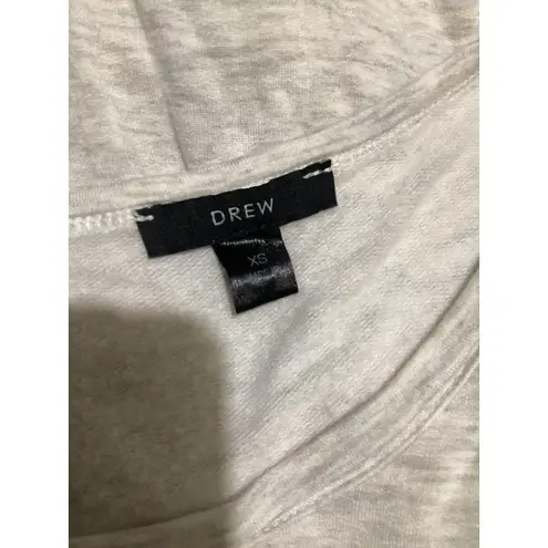 Drew Sweater Womens XS Light Gray Twist Front Long Sleeve Pullover Soft Top