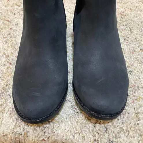 Vionic Size 7 Joslyn Ankle Boot Bootie Black Leather Layered Wool