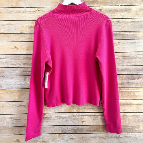 Calvin Klein Jeans Sweater Top Women’s Size XL Pink Ribbed Mock Neck NWT