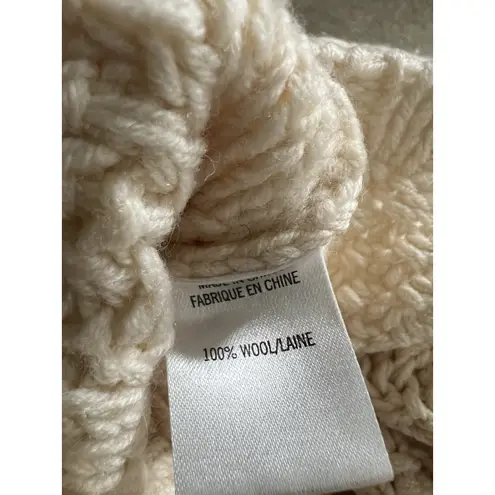 Theory  Sweater Womens Grisel  Cable Knit Wool Ivory Size Small Side Zipper - Image 8