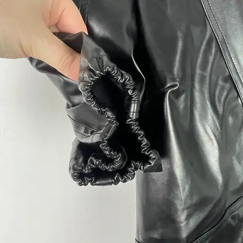 Endless Rose NWT PU Puff Sleeve Mini Dress Faux Leather Black Size XS NEW