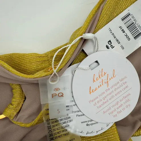 PQ SWIM PILYQ Swim Bottoms Size Small NWT Eden Ring Full Gold Coast Teeny Swim Yellow