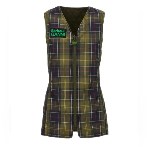 Barbour NWT x Ganni Collab Betty Reversible Vest Green size US10 UK14
