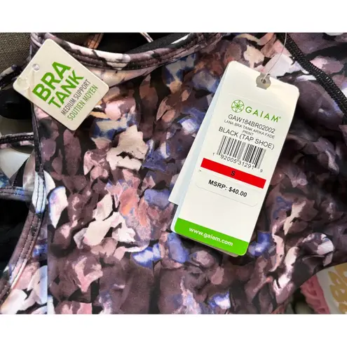 Gaiam Floral Lana Bra Tank NWT Size Small Built-In Medium Support Bra MSRP $40