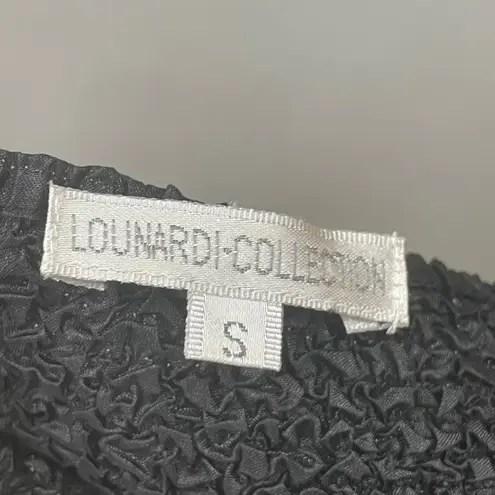 Lou Nardi Collection Textured Stretch Tank Top Black Pucker Crinkle Fabric Small