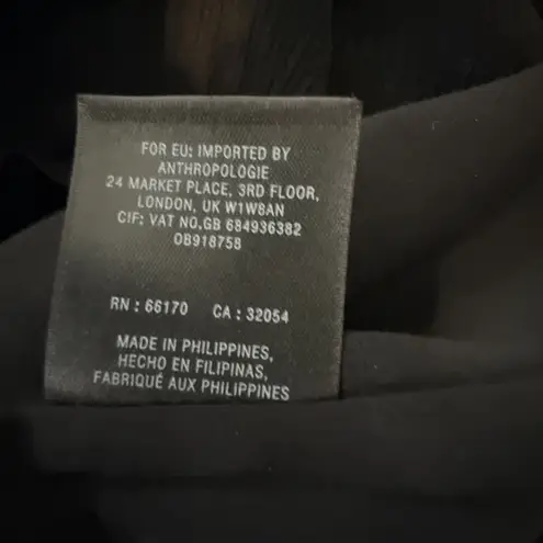 Moulinette Soeurs Anthropologie Esme Knotted Midi Dress Size 16 Black 3/4 Sleeve