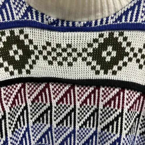 Vintage 80’s croquet club Patterned Mock Neck Sweater