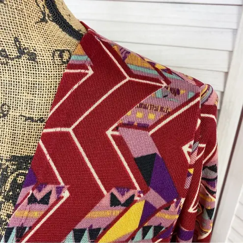 LuLaRoe  Sarah Cardigan Duster Aztec Geometric Print Red Small