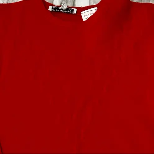 Classic Red Crew Neck Sweater Scottish Lamb Wool Vintage Holiday Christmas Vibes Size M