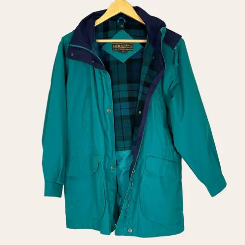 Vintage Lightweight Jacket Women’s Teal Hood Pacific Trail Coat 90s Size M