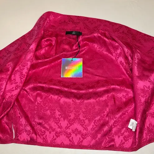 Missguided Satin Jacquard Tie Side Crop Top, Size 2, NWT