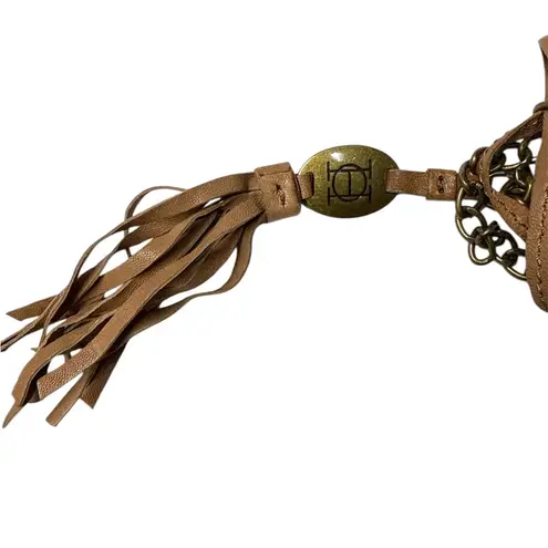 Olivia Harris Brown Studded Bucket Bag Crossbody Tan